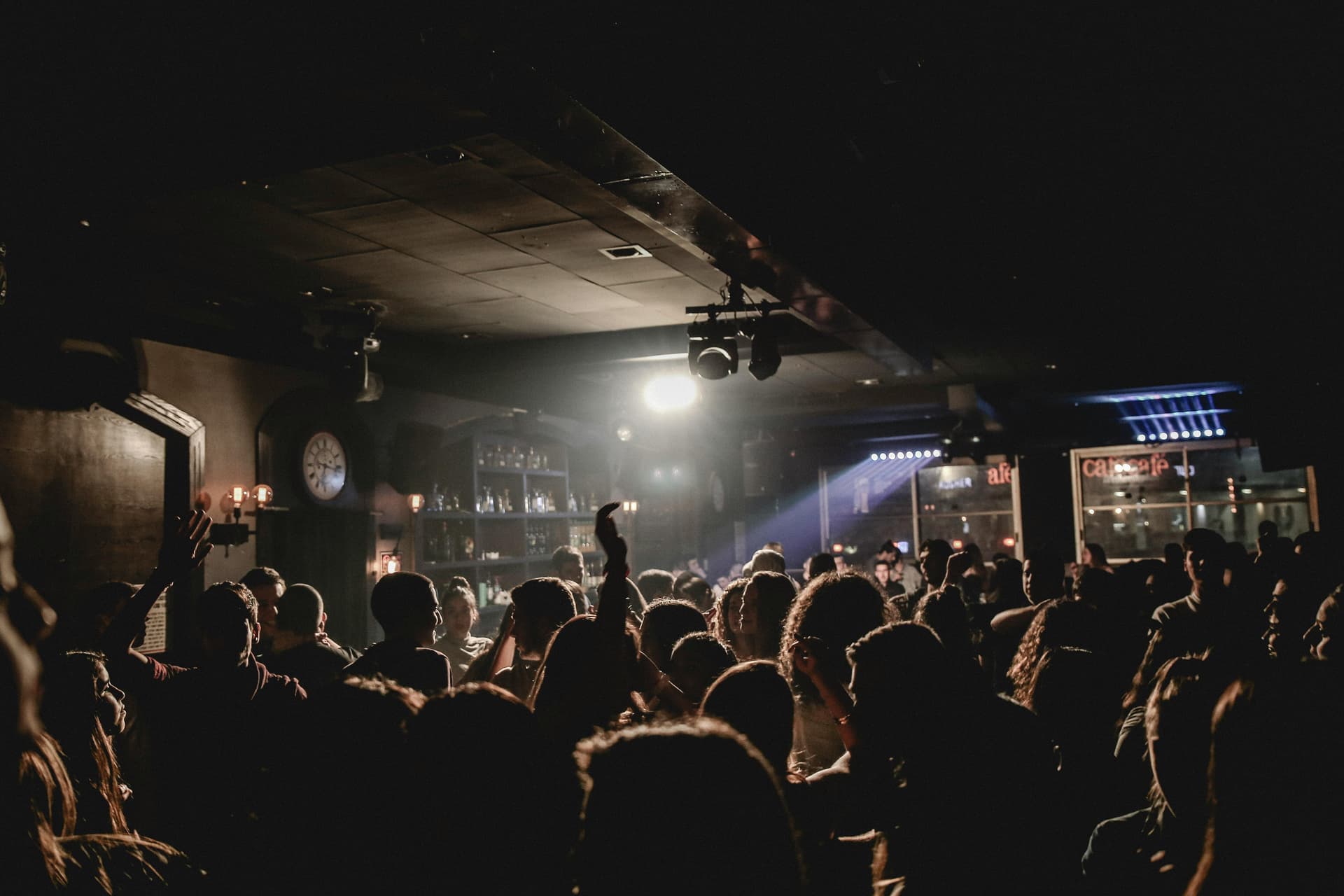 Crowd in a nightclub entertainment venue